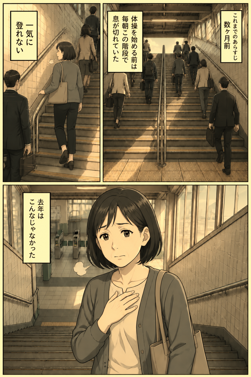 第1話マンガシーン：体操は続いたが外に出ていない